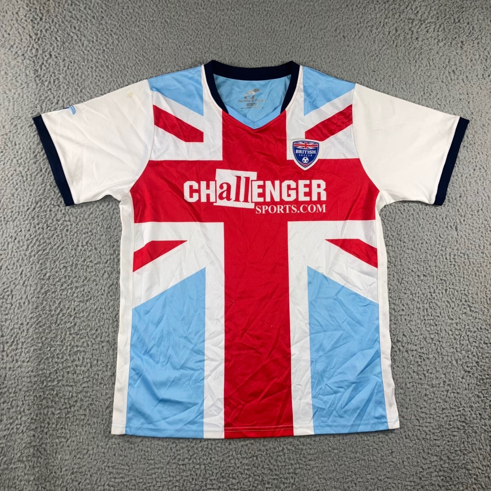 Challenger Soccer‎ Jersey Men M Union Jack British Sports Graphic Tee Blokecore